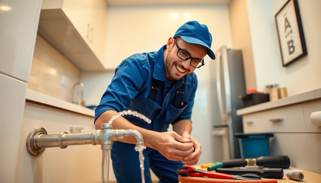 plumbing emergency nyc professional plumber fixing a burst pipe in a NYC apartment
