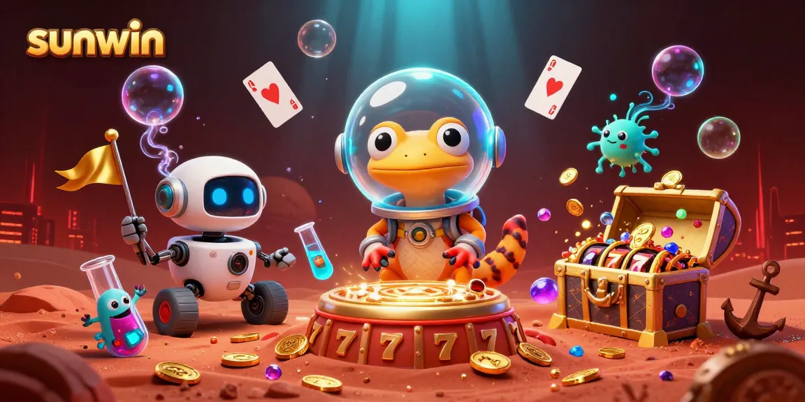 Engage with sunwin's vibrant casino adventure amid dynamic 3D alien characters and rich gaming elements.