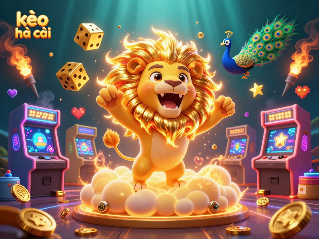 Experience thrilling gaming action with kèo nhà cái featuring a roaring lion and dynamic casino elements.