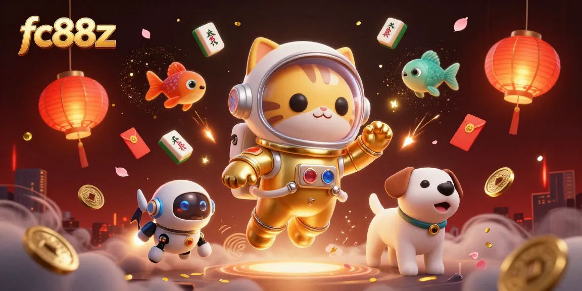 Engage with the vibrant world of fc88z, showcasing dynamic casino elements and exciting characters in a rich gaming atmosphere.