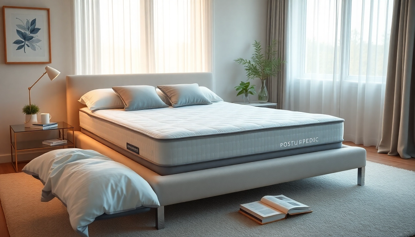 Experience the comfort of a posturpedic mattress in a beautifully styled bedroom.