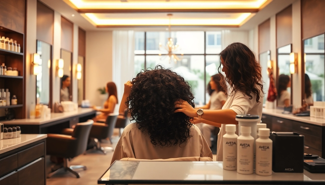 Professional salon perm service in San Diego, showcasing luxurious curls and eco-friendly products.