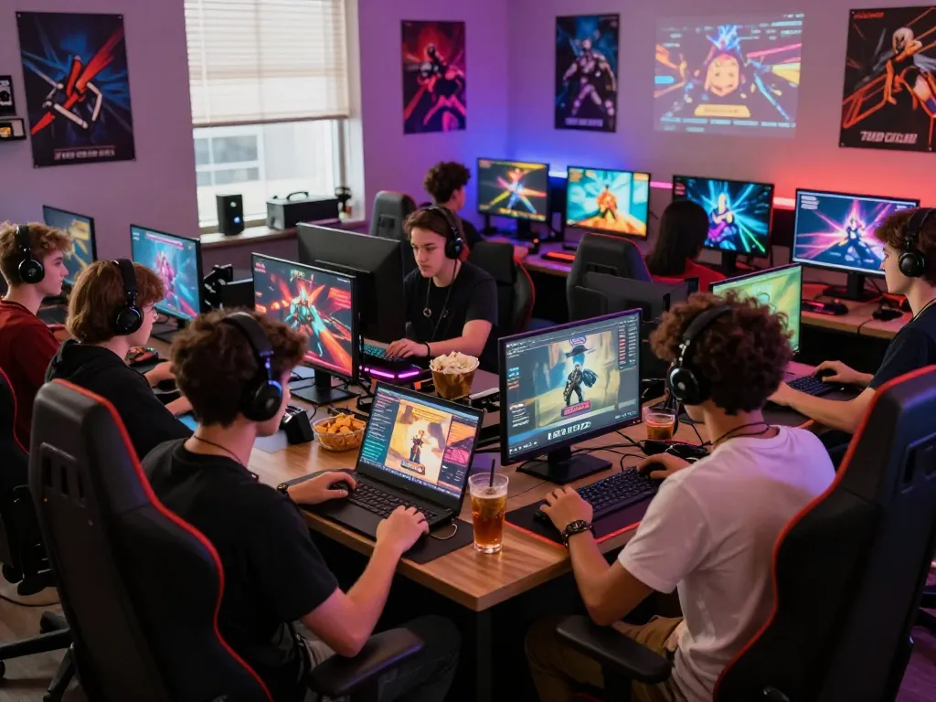 Exciting online gaming session at 789 club with diverse players enjoying their favorite games in a lively atmosphere.