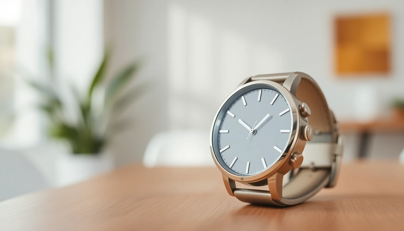 Admire the stylish Ladies Classic Smart Watch showcasing its elegant design and metallic shine.