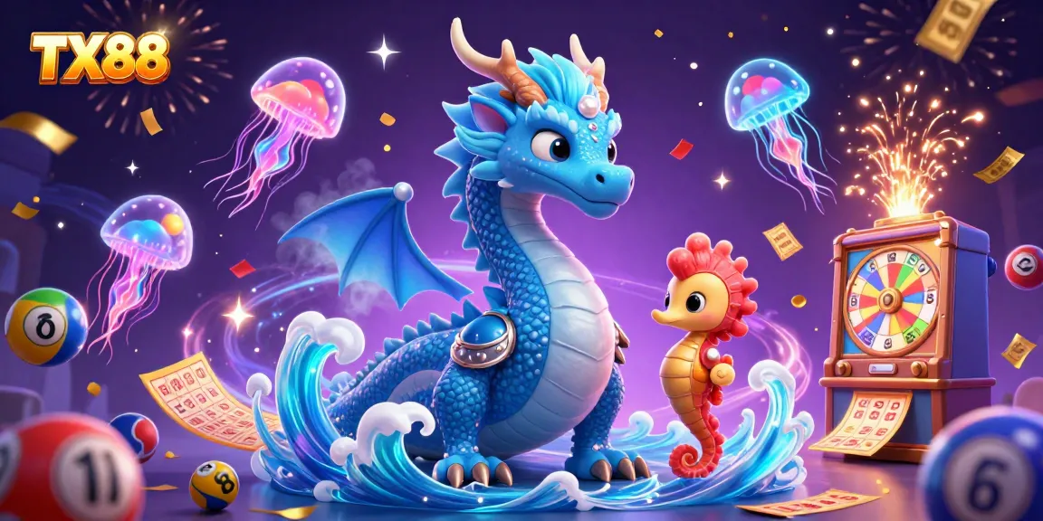 Experience the excitement of TX88 with a vibrant, dynamic 3D casino illustration showcasing thrilling gaming elements.