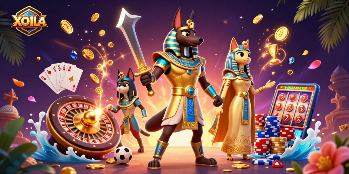 Experience the excitement of sports betting with XOILAC in this vibrant 3D casino illustration.