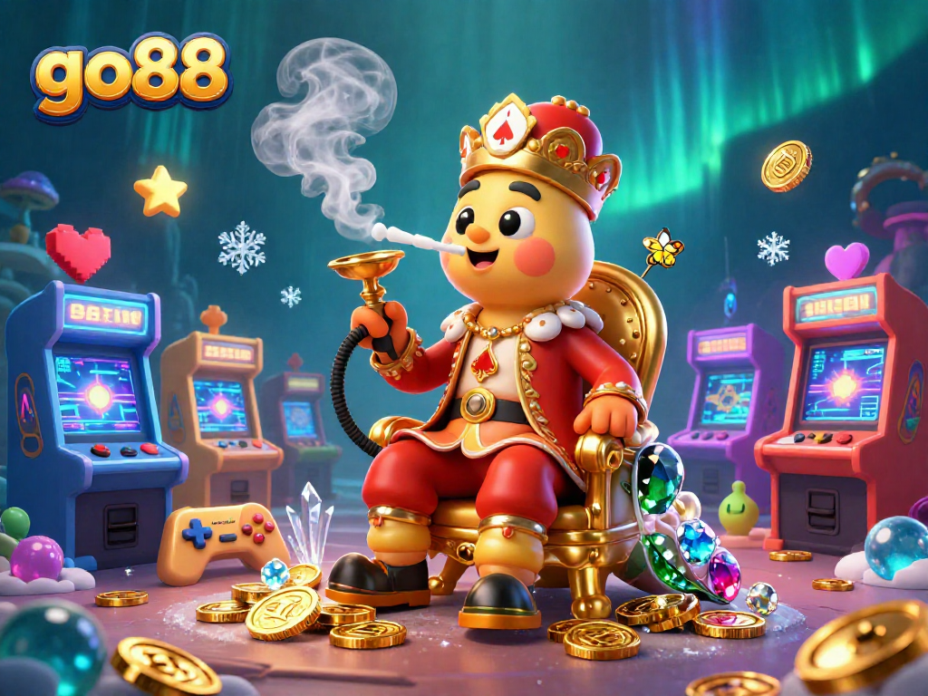 Engage with go88 in a vivid 3D casino scene highlighting jackpot excitement and creative gaming elements.