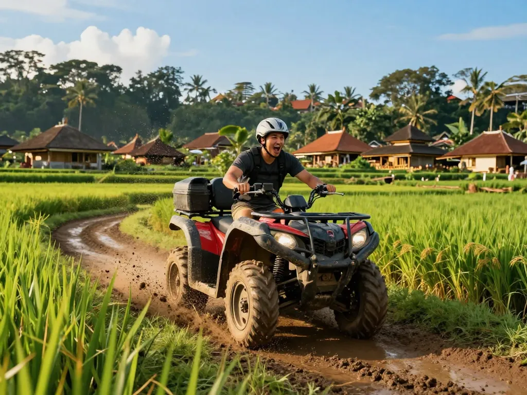 Book Bali tour packages to experience thrilling ATV adventures through lush landscapes and cultural settings.