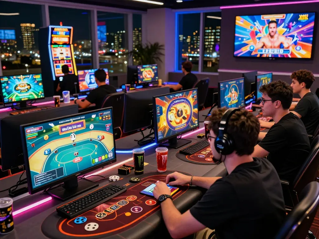 Exciting online gaming scene featuring rik vip players engaging in vibrant game sessions, showcasing colorful graphics and a lively atmosphere.