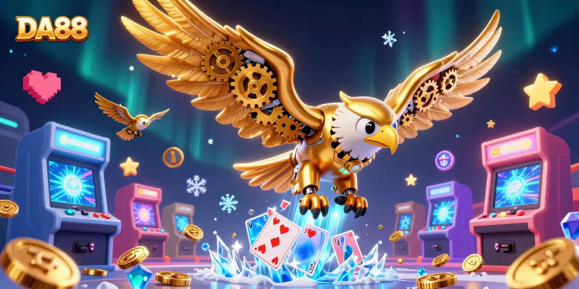Experience the thrilling world of DA88 casino gaming with advanced animated elements in a vibrant 3D scene.
